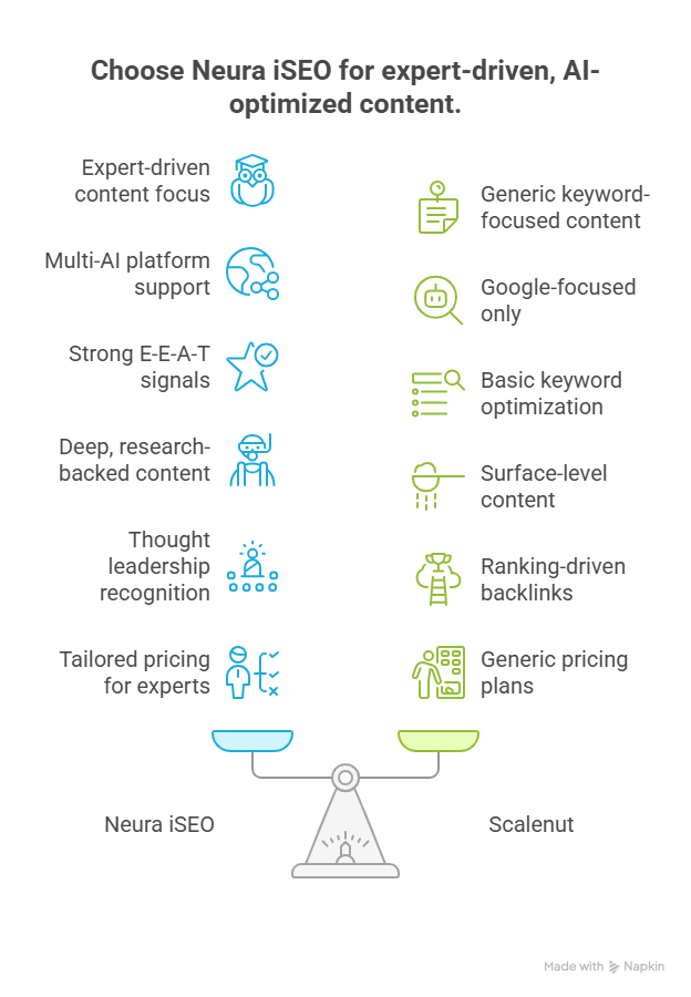 Choose Neura iSEO for expert-driven, AI-optimized content.